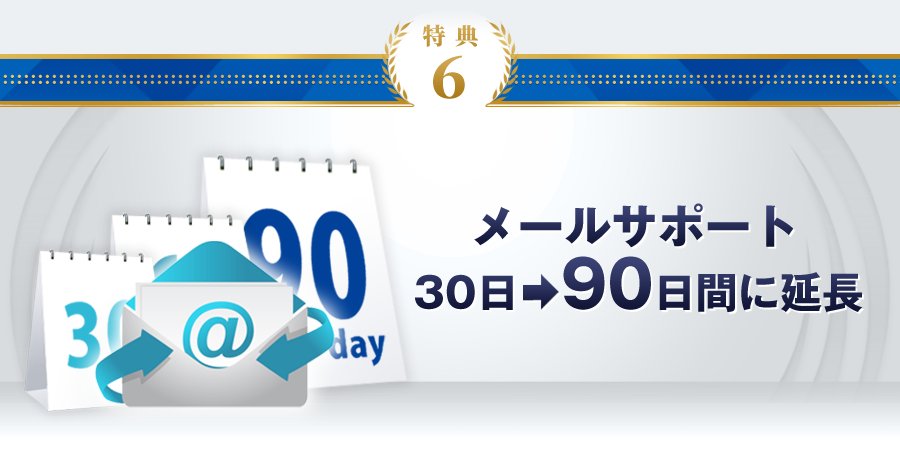 特典6:メールサポート30日→90日間に延長